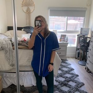 Royal blue baseball shirt